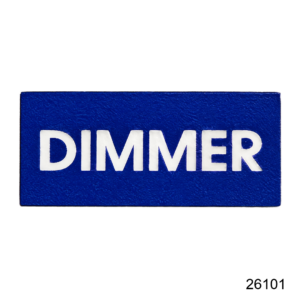 Label-Blue, "DIMMER", printed, 3/4" x 3/
