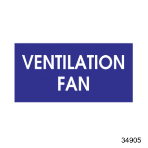 Label-Blue, "VENTILATION FAN", printed,